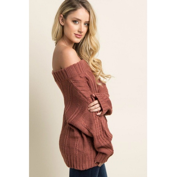 Aakaa Off The Shoulder Oversized Sweater - Picture 2 of 4